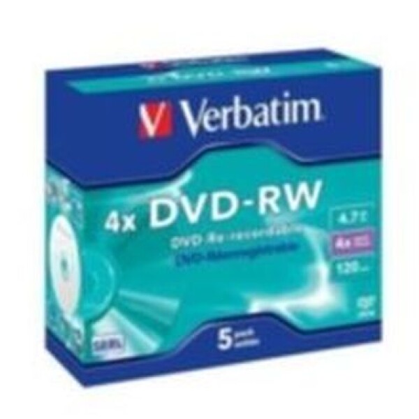 Verbatim DVD-RW 4,7GB 4x, jewel, 5ks (43285)