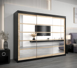 Šatní skříň Abi Ro2 Barva korpusu: Dub Sonoma, Rozměry: 250 cm, Dveře: Černá