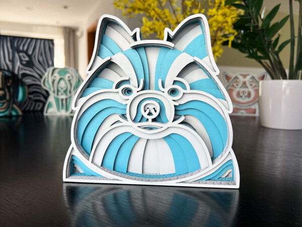 Mandala Pomeranian dekorace na stůl Barva: Modrá, Rozměr (cm): 17 x 18, Druh: Kartonová