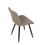 Židle jídelní, krémová látka, nohy černý kov