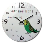 DumDekorace Kvalitní dětské nástěnné hodiny 30 cm s papouškem