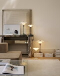 Louis Poulsen Stolní lampa PH 2/1 Glossy Beige, béžová barva, kov, plast