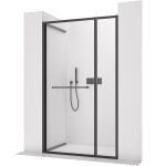 CERANO - Sprchové posuvné dveře Versaro L/P - 6 mm - černá matná, transparentní sklo - 110x195 - zasouvací CER-8050BD80331