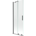 MEXEN/S - Velar dvoukřídlá posuvná vanová zástěna 75 x 150, transparent, grafit metal 896-075-000-01-95