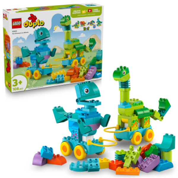 LEGO® DUPLO® 3 v 1: Dinosauři na kolečkách