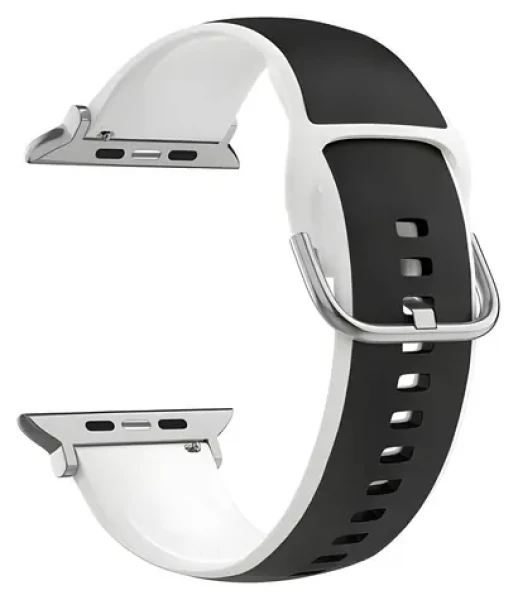 Beline Silico Leather černo-bílá / Řemínek pro Apple Watch / 42/44/45/49 mm / silikon/eko-kůže