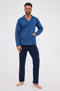 Cornette pyžamo 114/78 dlouhé/r S-2XL pánské rozepínací džínovina XL