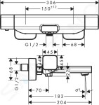 HANSGROHE - Ecostat E Termostatická vanová baterie, chrom 15774000