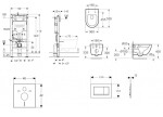 GEBERIT - Duofix Set předstěnové instalace, klozetu Oudee a sedátka softclose, tlačítko Sigma30, lakovaný chrom mat/chrom SANI11CA1122B