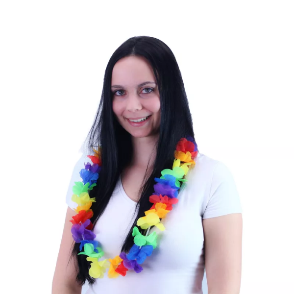 Ptakoviny.cz NÁHRDELNÍK HAVAJ BAREVNÉ KVĚTY 100 CM