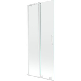 MEXEN/S - Velar L dvoukřídlá posuvná vanová zástěna 80 x 150, transparent, bílá 896-080-003-01-20