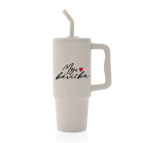 MOJE KÁVIČKA - béžový cestovní termohrnek 900 ml