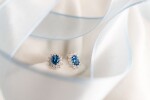LUNICA Stříbrné zdobené náušnice SAFÍR 0632