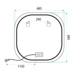REA - Zrcadlo LED 70x70cm TOP HOM-01519