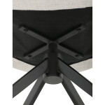 Židle jídelní, krémová látka, 360° vratný mechanismus, černý kov