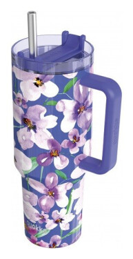Nerezový termohrnek s brčkem Stream Flower Dusk 1200ml