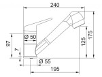 FRANKE - Baterie Dřezová baterie FC 9547.082, s výsuvnou sprškou, sahara 115.0470.663