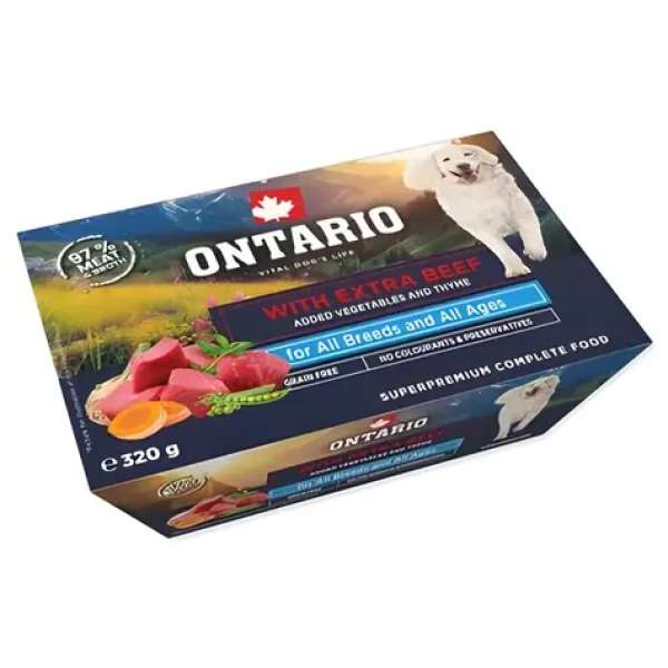 Ontario Vanička hovězí se zeleninou a tymiánem 320g / Vanička pro psy / 70,8 % masa (214-860941)