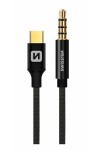 SWISSTEN TEXTILE Audio adaptér USB-C - 3.5mm jack 1.5m černá (73501303)