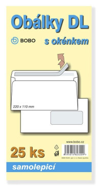 Obálky DL samolepicí s okénkem (bal. 25ks)