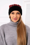 Dámská čepice s bambulí Abigail K326 black+malmine UNI
