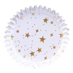 PME košíčky na muffiny s alobalovým vnitřkem Vánoční zlaté a bílé s hvězdičkami (60 ks)