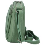 Stylová dámská kožená crossbody Robertina, světle zelená