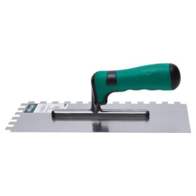 Hladítko nerezové 280 x 130 mm, dvoukomponentní rukojeť, 10 x 10 zubů, STALCO