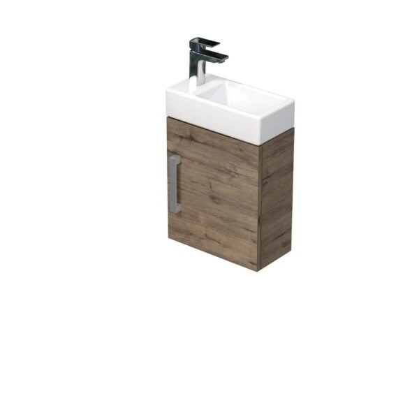 Koupelnová skříňka s umyvadlem SAT Cube Way 40x47,5x20 cm dub Wellington mat CUBE320401DDW CUBE320401DDW