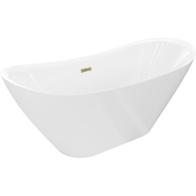 MEXEN/S - Lotos volně stojící vana 150 x 75, bílá, sifon a přepad zlatá 52051507700-50