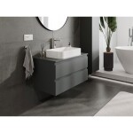 MEXEN/S - Orio koupelnová skříňka pod umyvadlo 90 cm s deskou, 2 zásuvky, grafit mat 91A10-09047-2-BFFC66