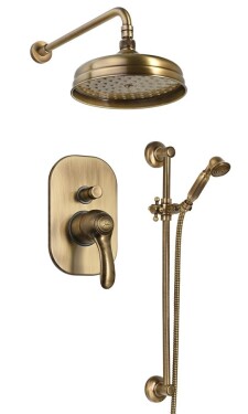 SAPHO - KIRKÉ podomítkový sprchový set s pákovou baterií, 2 výstupy, bronz KI42B-01