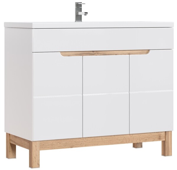COMAD - Skříňka pod umyvadlo 100cm 3 dvířka BALI bílá 5907611647509