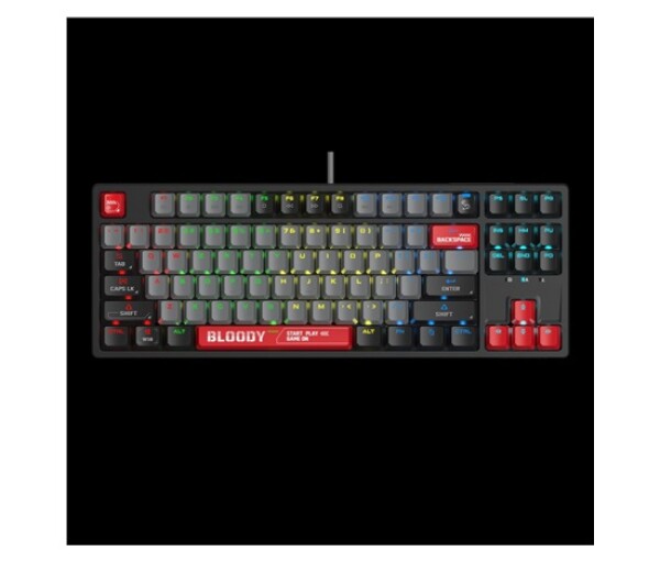A4tech Bloody Klávesnice S87, herní klávesnice, mechanická, drátová, Red Switch, CZ/SK, Černá EDF_547019