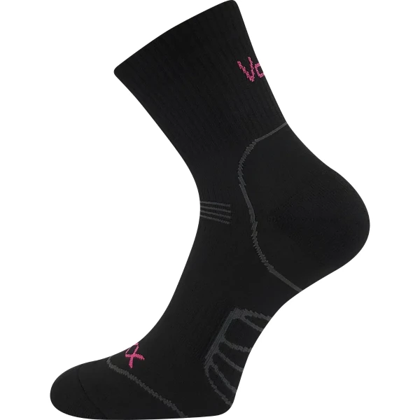 VOXX Ponožky cyklistické FALCO sportovní ČERNÉ s neon růžovou 35-38 114923