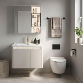 REA - Sada koupelnového nábytku s umyvadlem Sora DE07-60 Beige 60CM REA-M0607