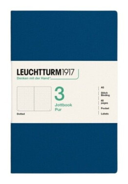 Zápisník Jottbook pur A5, 80l, tečkovaný, Indigo, 3ks