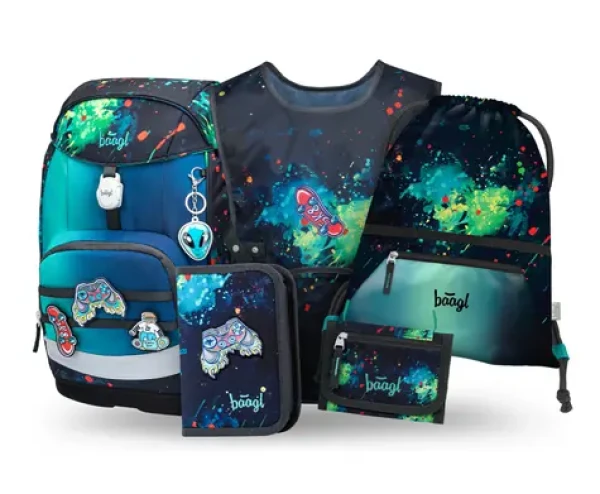 BAAGL SET 5 Airy Plus Chill: batoh, penál, sáček, zástěra, peněženka (A-36157)