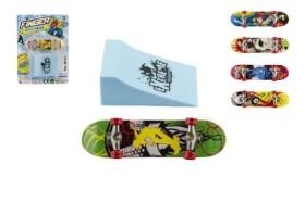 Skateboard prstový s rampou plast - mix barev na kartě
