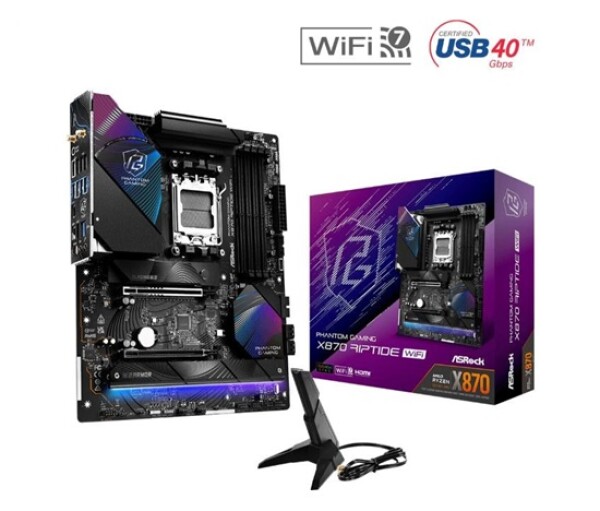 ASRock MB Sc AM5 X870 RIPTIDE WIFI, AMD X870, 4xDDR5, 1xHDMI, 2xUSB4, WI-FI EDF_380955