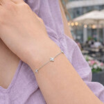 Náramek se zirkony Clara - chirurgická ocel, Stříbrná 16 cm + 4 cm (prodloužení)