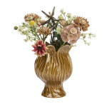 MADAM STOLTZ Obal na květiny Warm Yellow 32 cm, hnědá barva, keramika