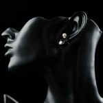 Perlové náušnice Swarovski Elements Octavia, Bílá/čirá