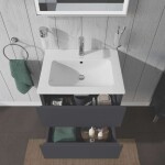 DURAVIT - L-Cube Umyvadlová skříňka 55x62x48 cm, 2 zásuvky, grafit mat LC624004949