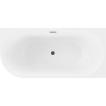 MEXEN/S - Mia volně stojící rohová vana pravá 180 x 80, bílá, sifon a přepad černá 52691808000P-70