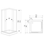 KERRA - Sprchový kout Černý Pixel SQ 90 (s vaničkou) 5907548118356
