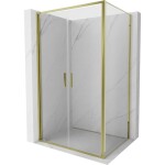 MEXEN/S - Exo sprchový kout dveře křídlové 70 x 75, transparent, zlato 814-070-075-50-00