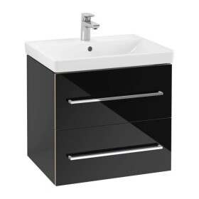 VILLEROY & BOCH - Avento Umyvadlová skříňka, 58x51x45 cm, 2 zásuvky, Crystal Black A88900B3