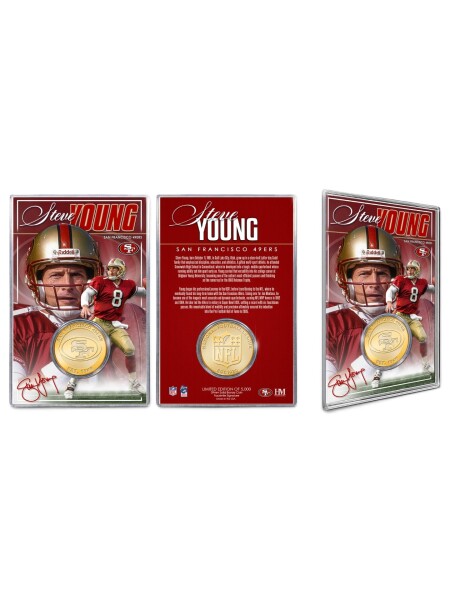 Mince San Francisco 49ers NFL Steve Young Acrylic Bronze Coin Card