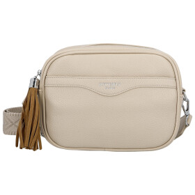 Stylová dámská koženková crossbody kabelka Erina, tmavě béžová